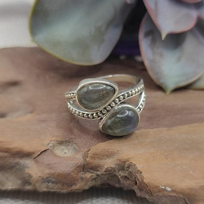 Anello etnico in argento 925 con pietra - BHEEMUNIPATNAM