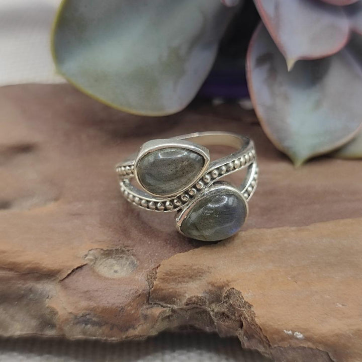 Anello etnico in argento 925 con pietra - BHEEMUNIPATNAM