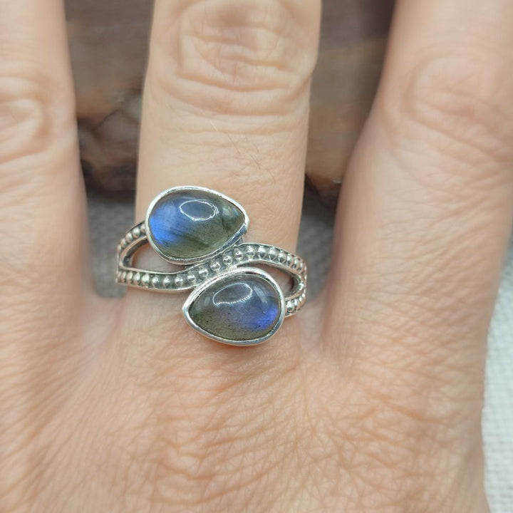 Anello etnico in argento 925 con pietra - BHEEMUNIPATNAM