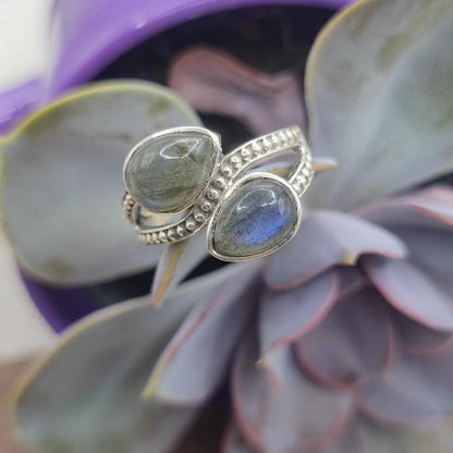 Anello etnico in argento 925 con pietra - BHEEMUNIPATNAM