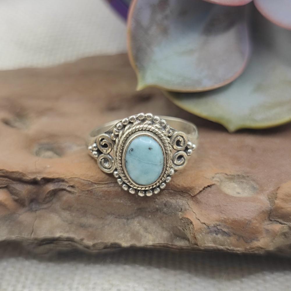 Anello etnico in argento 925 con pietra - BODHAN