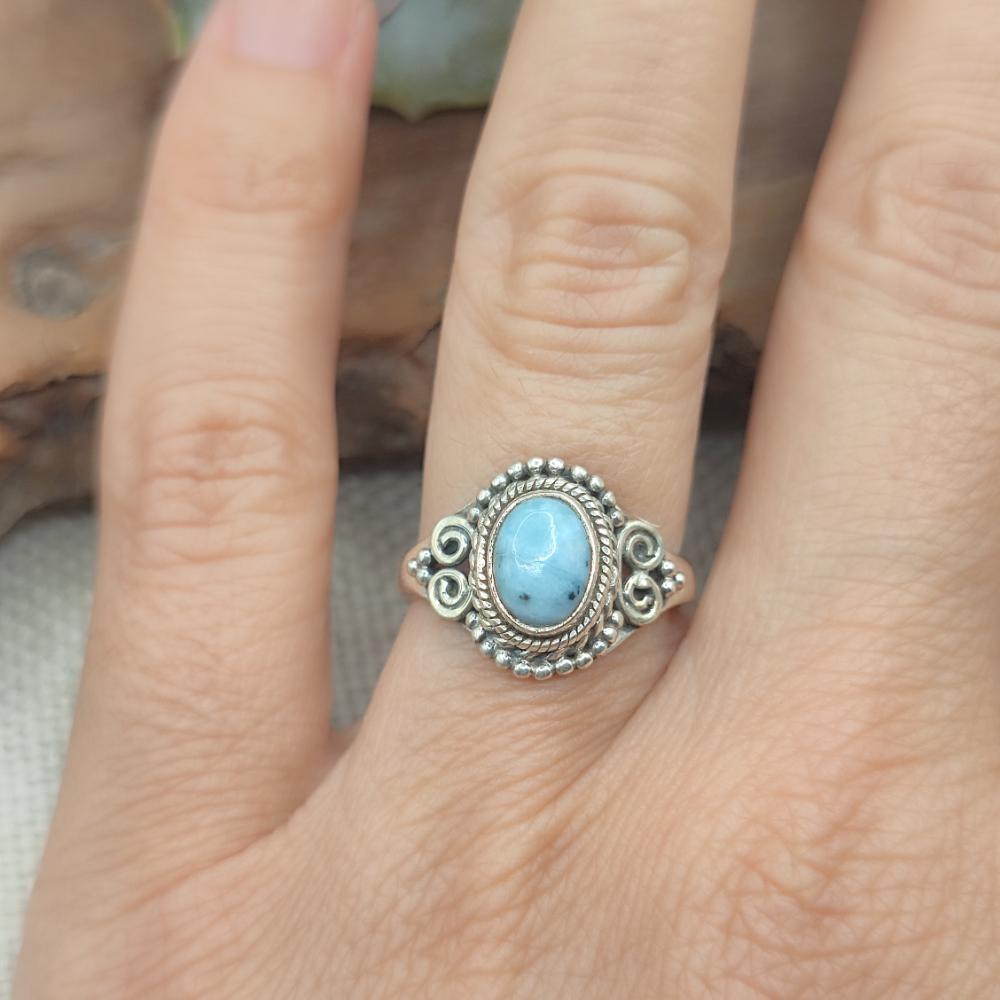 Anello etnico in argento 925 con pietra - BODHAN