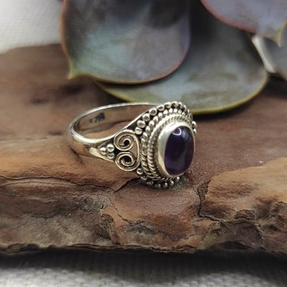 Anello etnico in argento 925 con pietra - BODHAN