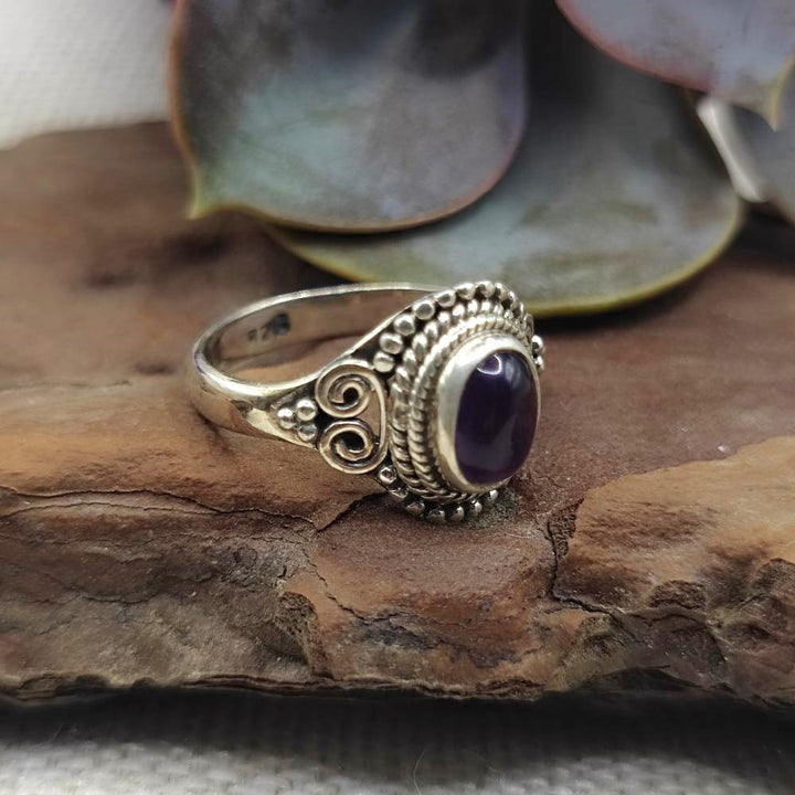 Anello etnico in argento 925 con pietra - BODHAN