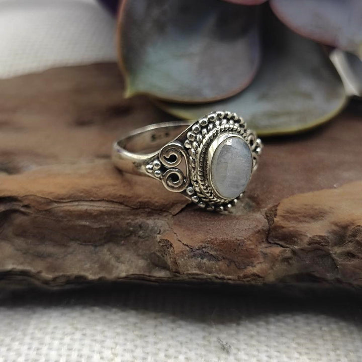 Anello etnico in argento 925 con pietra - BODHAN