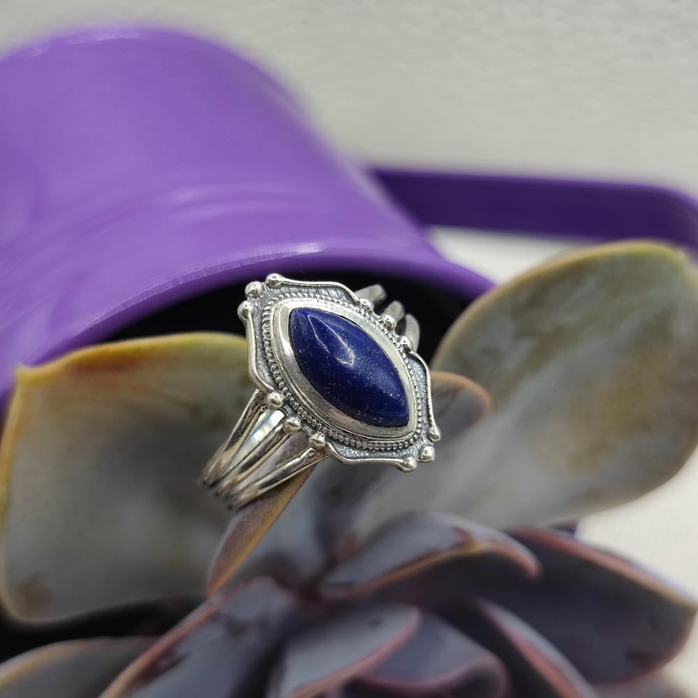 Anello etnico in argento 925 con pietra - FAROOQNAGAR