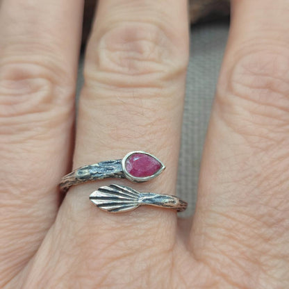 Anello etnico in argento 925 con pietra - HINDUPUR