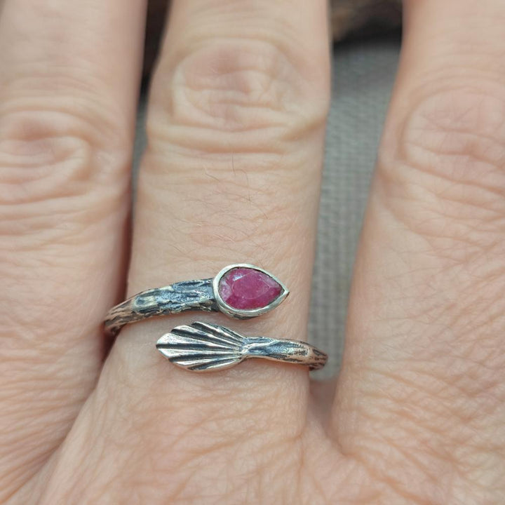 Anello etnico in argento 925 con pietra - HINDUPUR