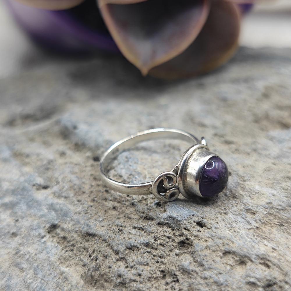 Anello etnico in argento 925 con ametista - SAMYRA