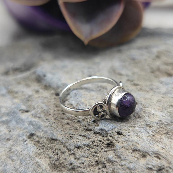 Anello etnico in argento 925 con ametista - SAMYRA