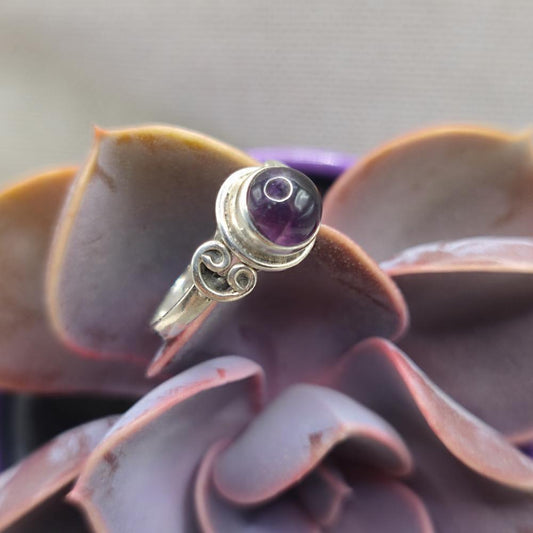 Anello etnico in argento 925 con ametista - SAMYRA