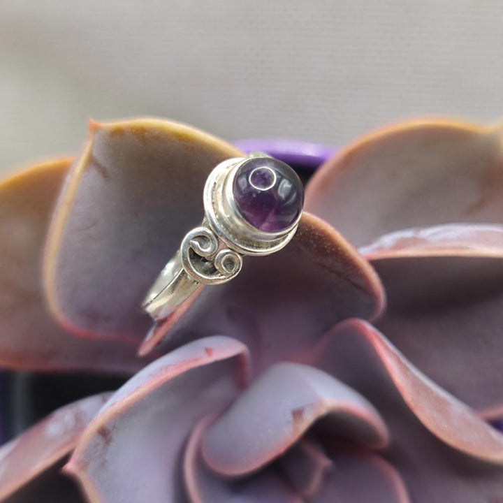 Anello etnico in argento 925 con ametista - SAMYRA