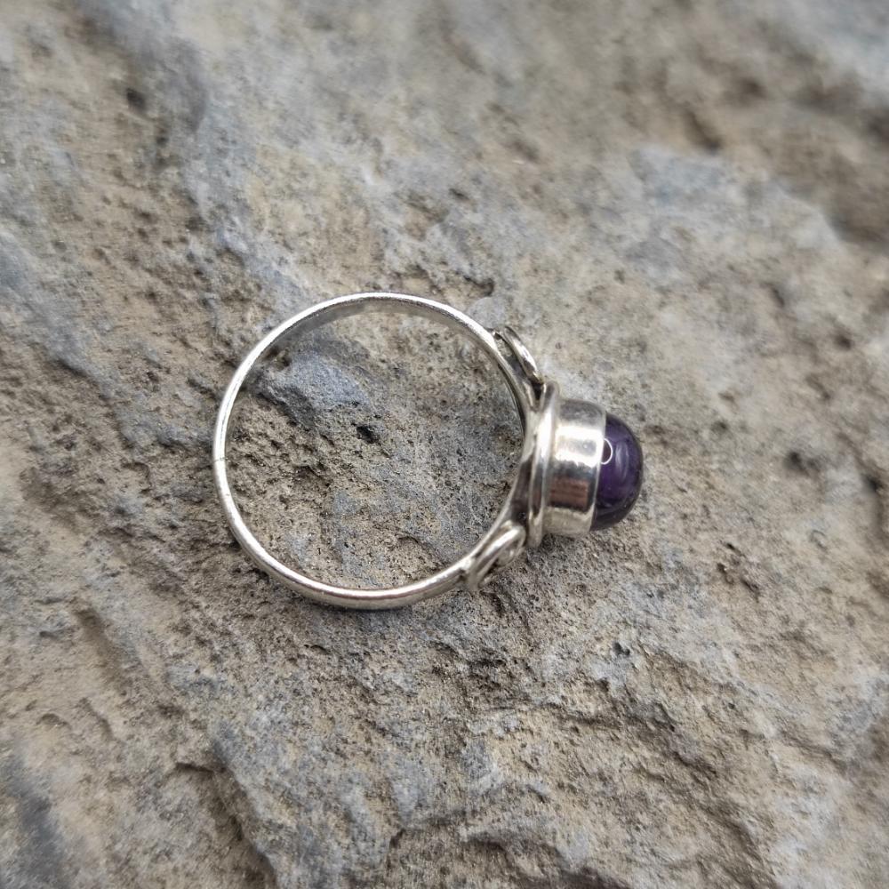 Anello etnico in argento 925 con ametista - SAMYRA