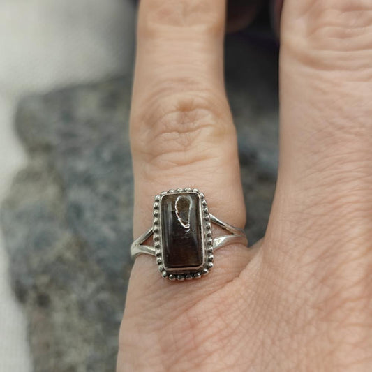 Anello etnico in argento 925 con bronzite - KAVITA