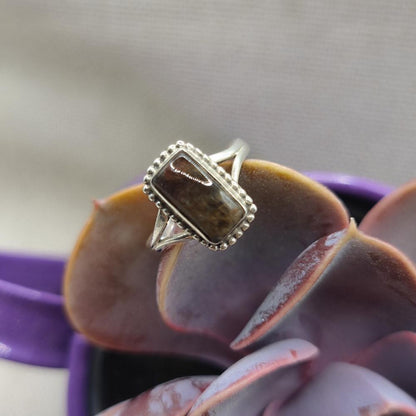 Anello etnico in argento 925 con bronzite - KAVITA