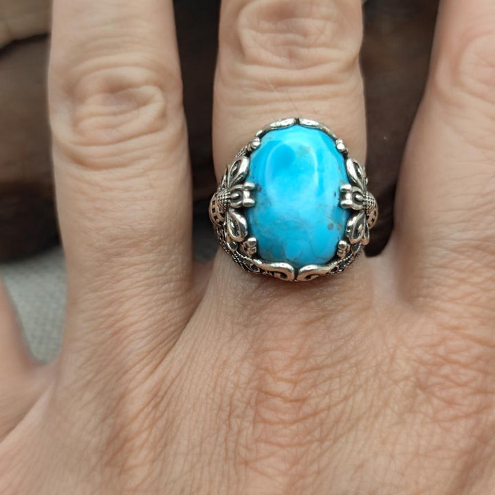 Anello etnico in argento 925 con pietra - KURMUN!