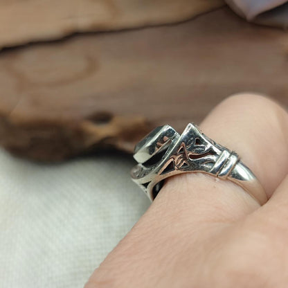 Anello etnico in argento 925 labradorite - JYOTI