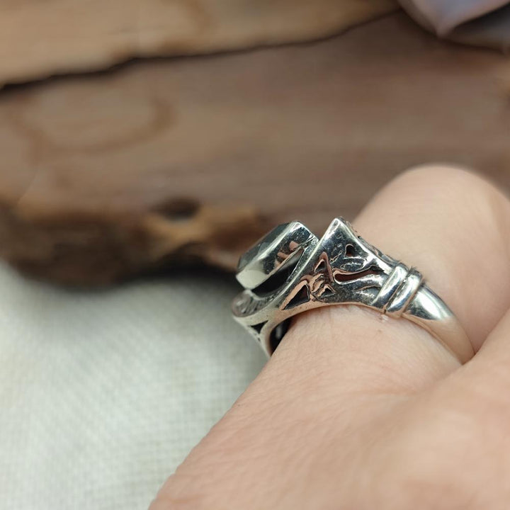 Anello etnico in argento 925 labradorite - JYOTI