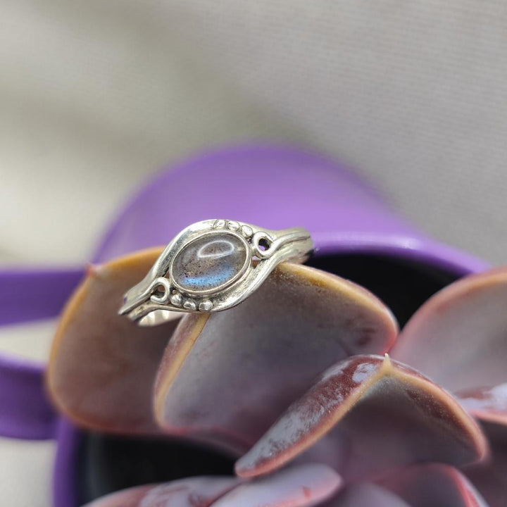 Anello etnico in argento 925 labradorite - VAIDHEI