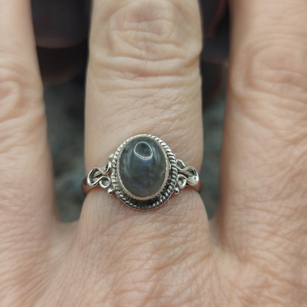 Anello etnico in argento 925 labradorite - ZAINAH