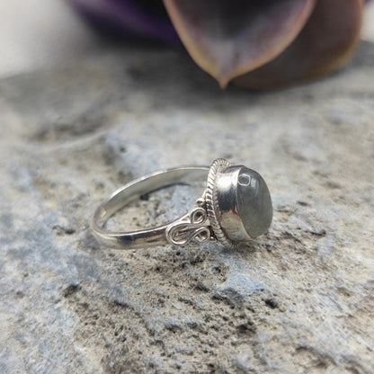 Anello etnico in argento 925 labradorite - ZAINAH