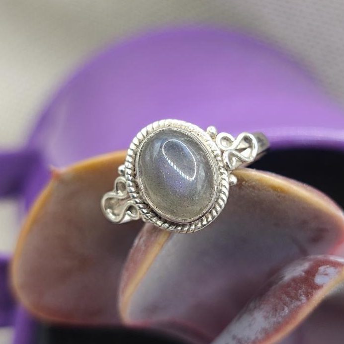 Anello etnico in argento 925 labradorite - ZAINAH