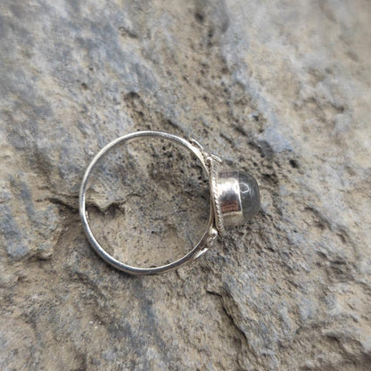 Anello etnico in argento 925 labradorite - ZAINAH