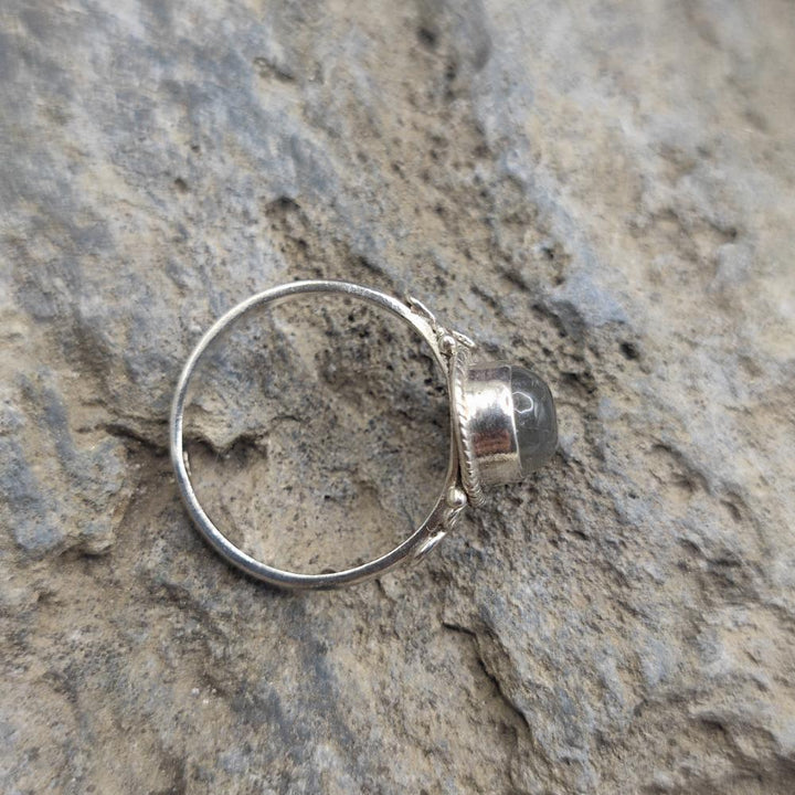 Anello etnico in argento 925 labradorite - ZAINAH