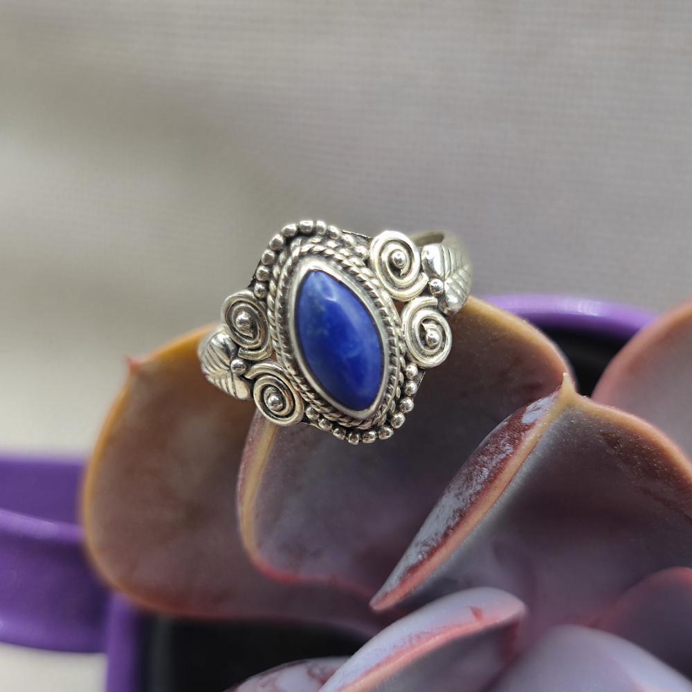 Anello etnico in argento 925 con pietra - CHITTOOR