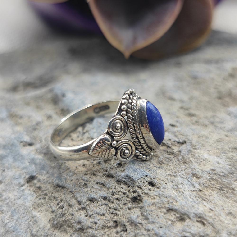 Anello etnico in argento 925 con pietra - CHITTOOR