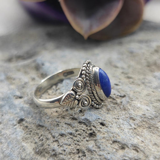 Anello etnico in argento 925 con pietra - CHITTOOR