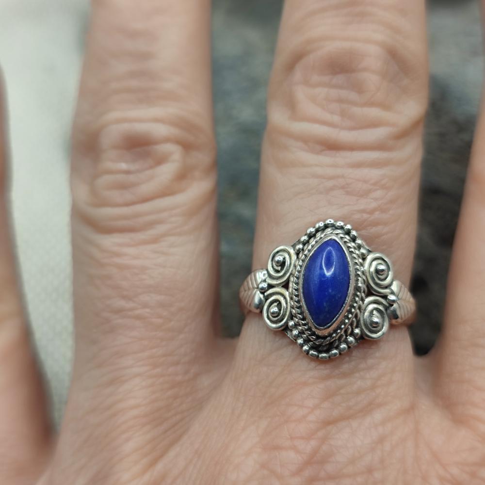 Anello etnico in argento 925 con pietra - CHITTOOR