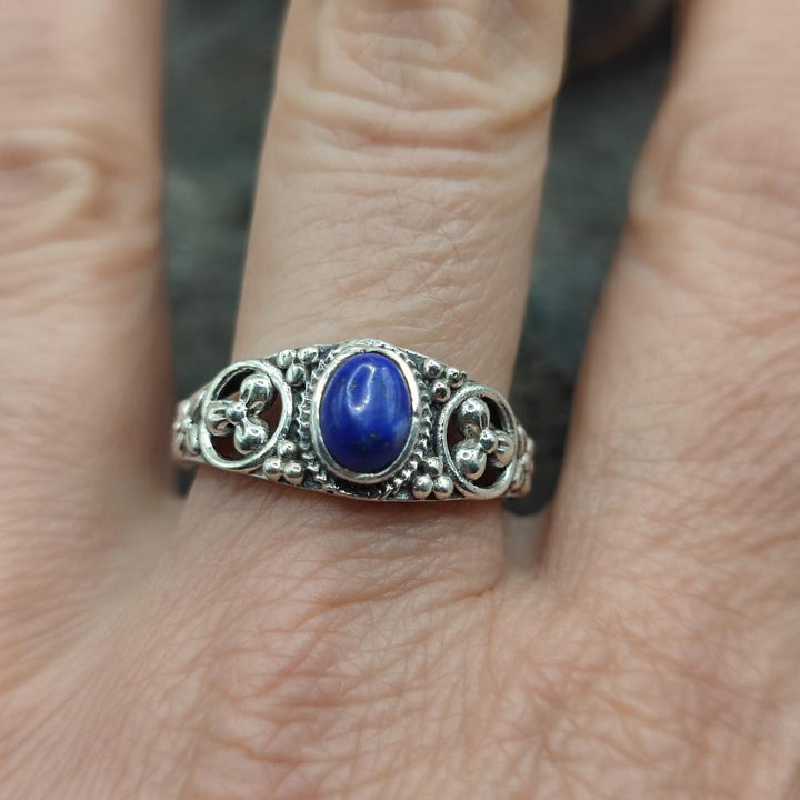 Anello etnico in argento 925 con lapisalzzuli - SORAYA