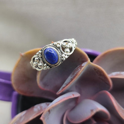 Anello etnico in argento 925 con lapisalzzuli - SORAYA