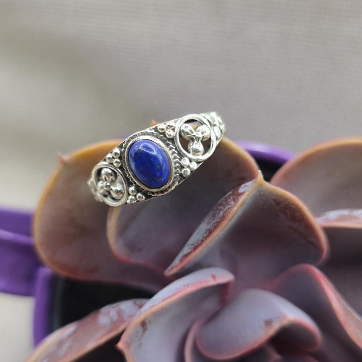Anello etnico in argento 925 con lapisalzzuli - SORAYA