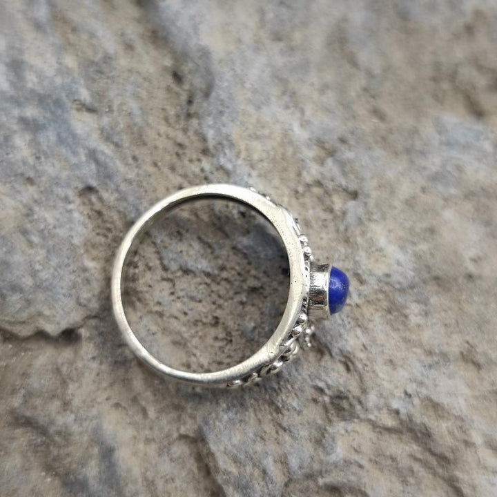 Anello etnico in argento 925 con lapisalzzuli - SORAYA