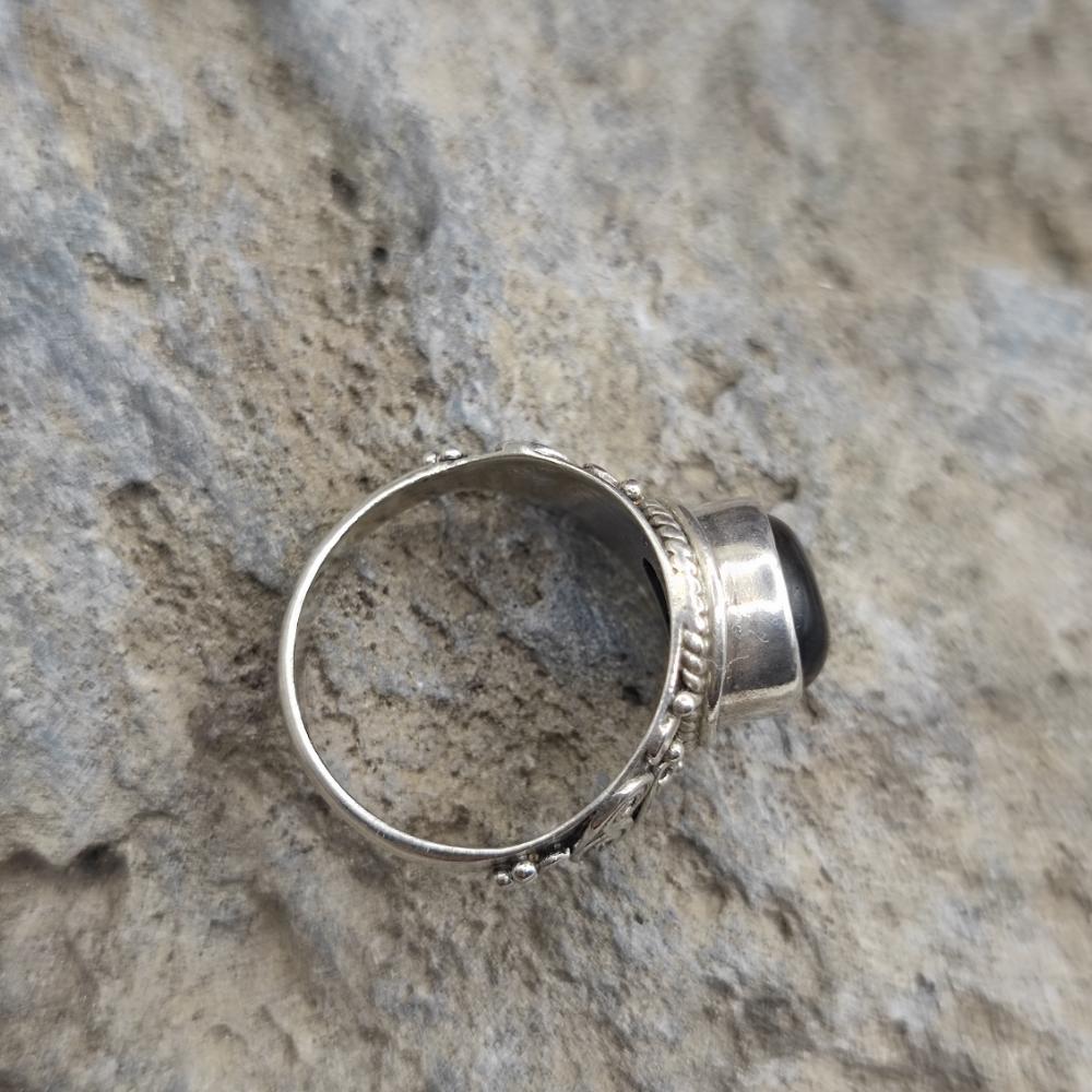 Anello etnico in argento 925 occhio di tigre - MALIKA