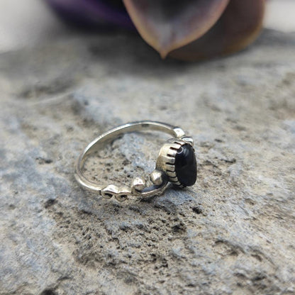 Anello etnico in argento 925 onice nero - UMAH