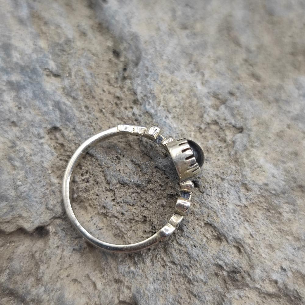 Anello etnico in argento 925 onice nero - UMAH