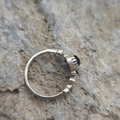 Anello etnico in argento 925 onice nero - UMAH