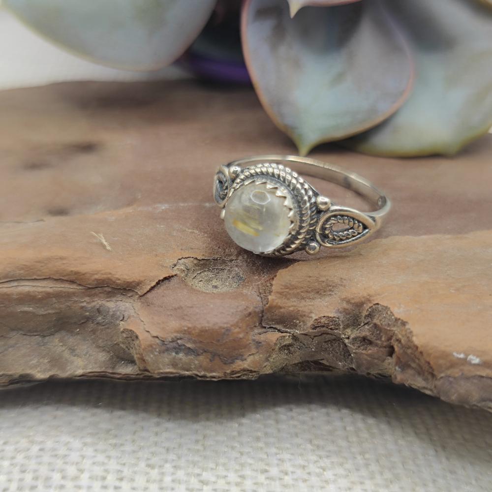 Anello etnico in argento 925 con pietra - ALWAL