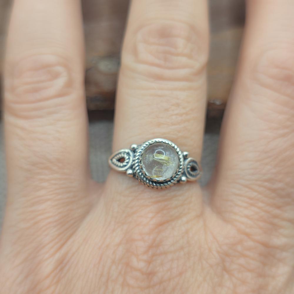 Anello etnico in argento 925 con pietra - ALWAL