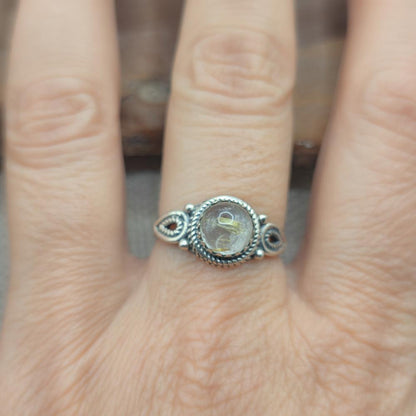 Anello etnico in argento 925 con pietra - ALWAL