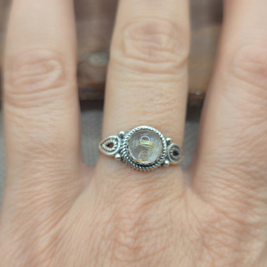 Anello etnico in argento 925 con pietra - ALWAL