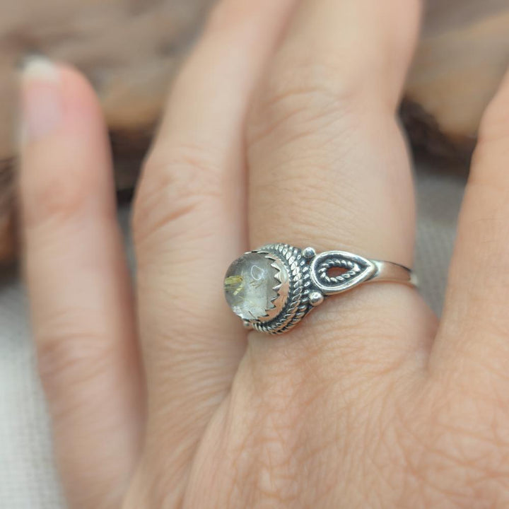 Anello etnico in argento 925 con pietra - ALWAL