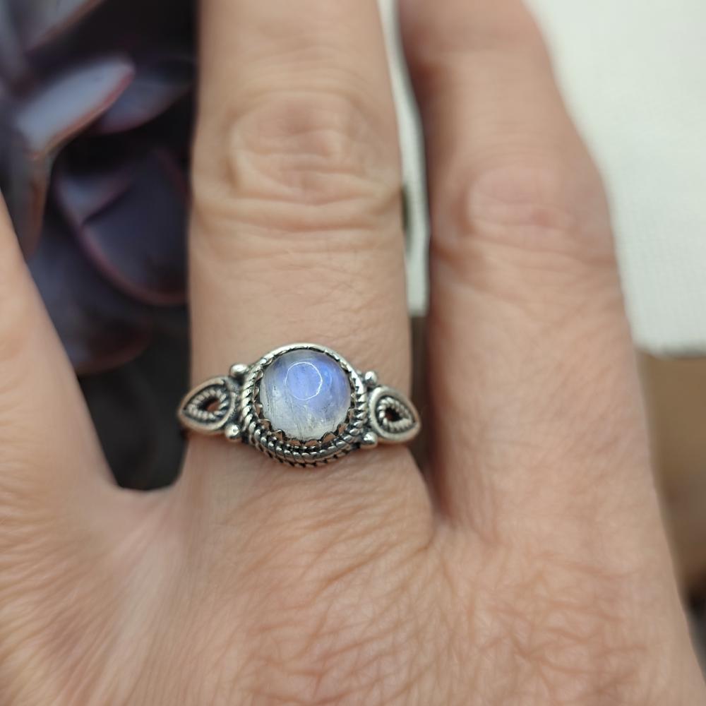 Anello etnico in argento 925 con pietra - ALWAL