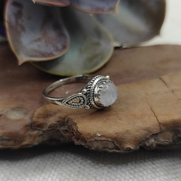 Anello etnico in argento 925 con pietra - ALWAL