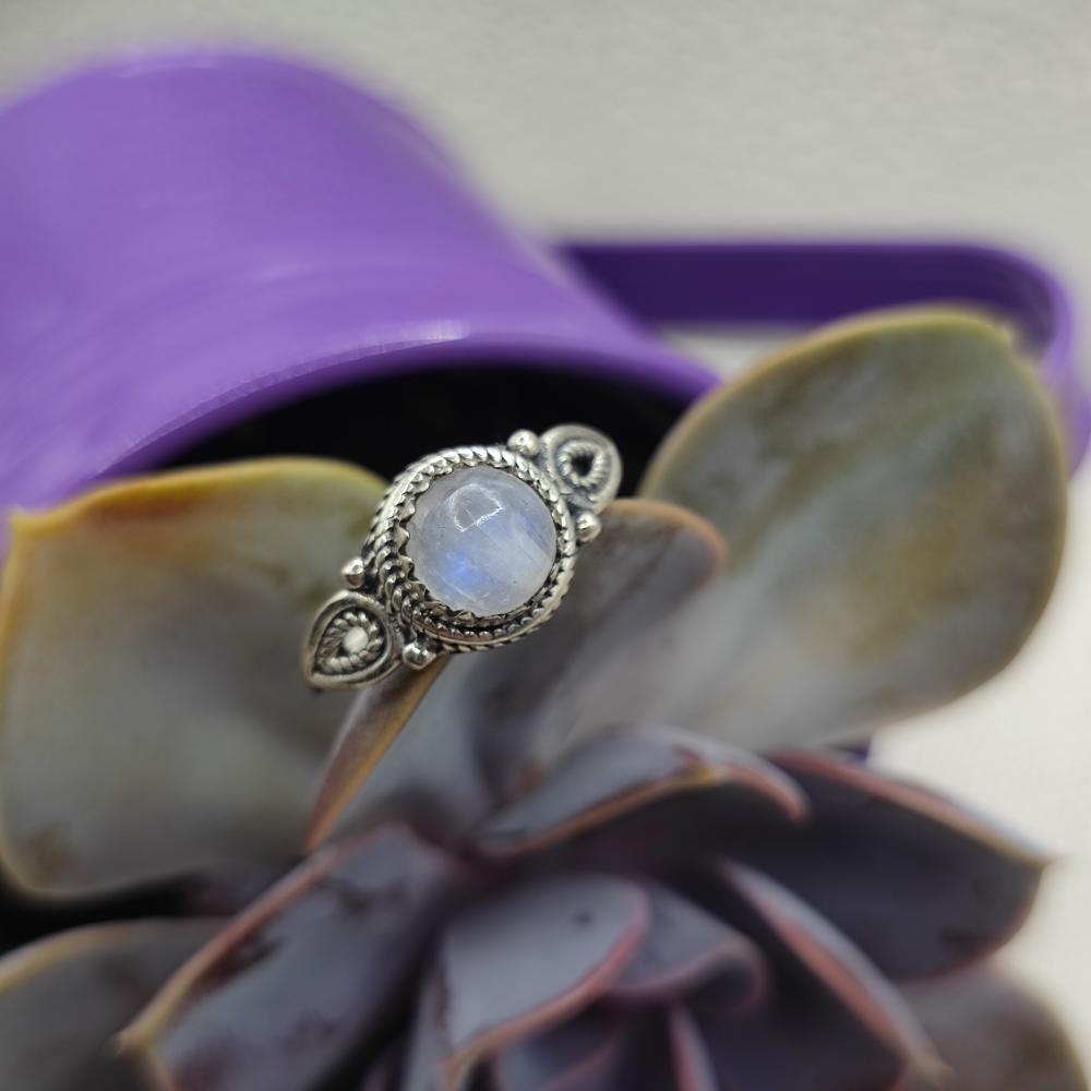 Anello etnico in argento 925 con pietra - ALWAL