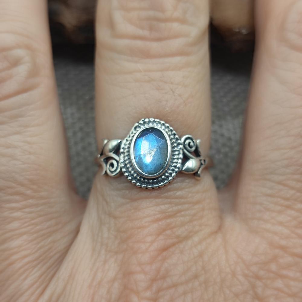 Anello etnico in argento 925 con pietra - ASIFABAD