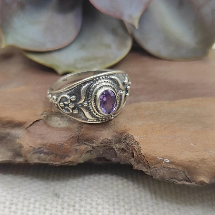 Anello etnico in argento 925 con pietra - CHANDUR